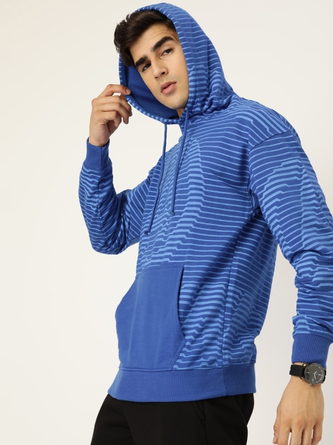 Kook N Keech Marvel Men Blue Striped Hooded Sweatshirt - Image 3