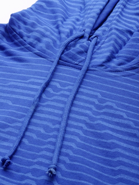 Kook N Keech Marvel Men Blue Striped Hooded Sweatshirt - Image 2