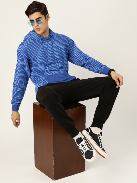 Kook N Keech Marvel Men Blue Striped Hooded Sweatshirt - Image 5