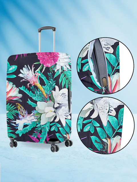 Cortina Black & Blue Printed Protective Medium Trolley Bag Cover - Image 2
