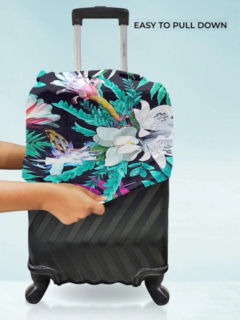 Cortina Black & Blue Printed Protective Medium Trolley Bag Cover - Image 6