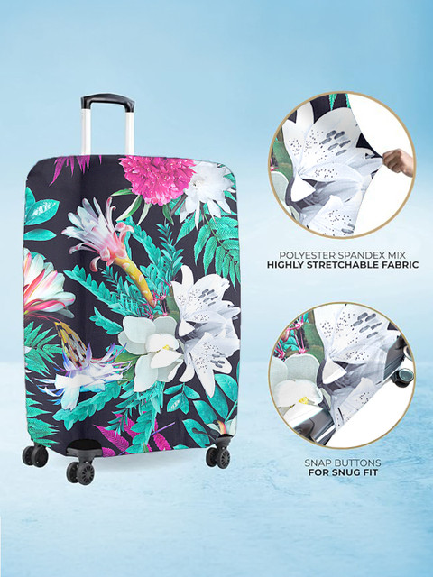 Cortina Black & Blue Printed Protective Medium Trolley Bag Cover - Image 3