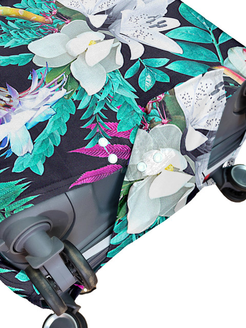 Cortina Black & Blue Printed Protective Medium Trolley Bag Cover - Image 4