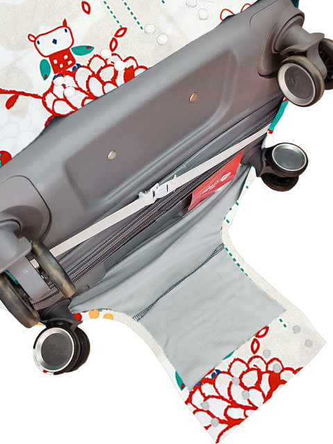Cortina White Printed Protective Medium Trolley Bag Cover - Image 5
