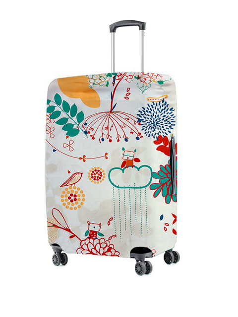 Cortina White Printed Protective Medium Trolley Bag Cover