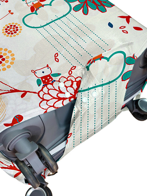 Cortina White Printed Protective Medium Trolley Bag Cover - Image 6