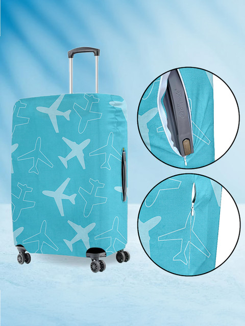 Cortina Blue Printed Protective Small Trolley Bag Cover - Image 3
