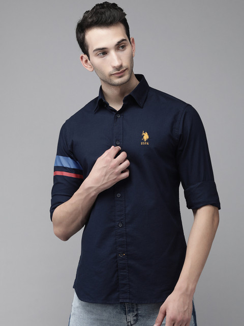 U S Polo Assn Men Navy Blue Solid 