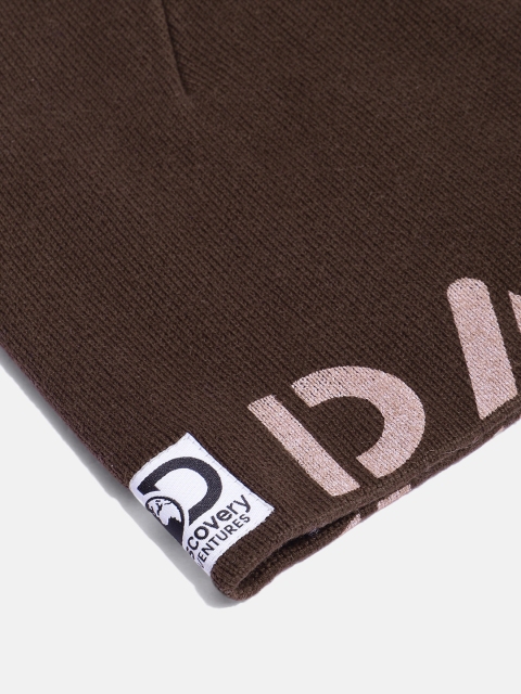 Roadster x Discovery Adventures Unisex Brown Self Design Acrylic Beanie - Image 4