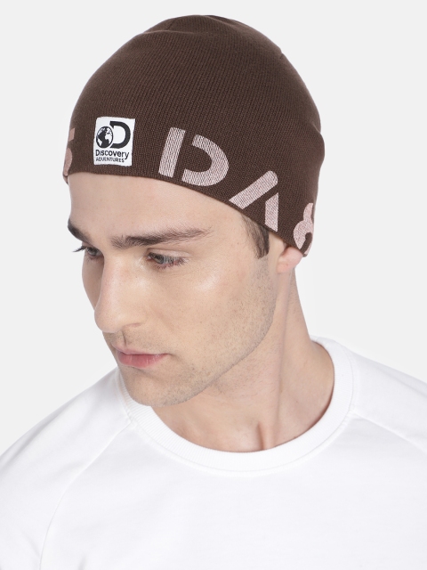 Roadster x Discovery Adventures Unisex Brown Self Design Acrylic Beanie - Image 5