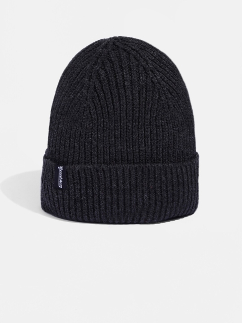 Roadster Unisex Charcoal Grey Self Design Fisherman Beanie - Image 3