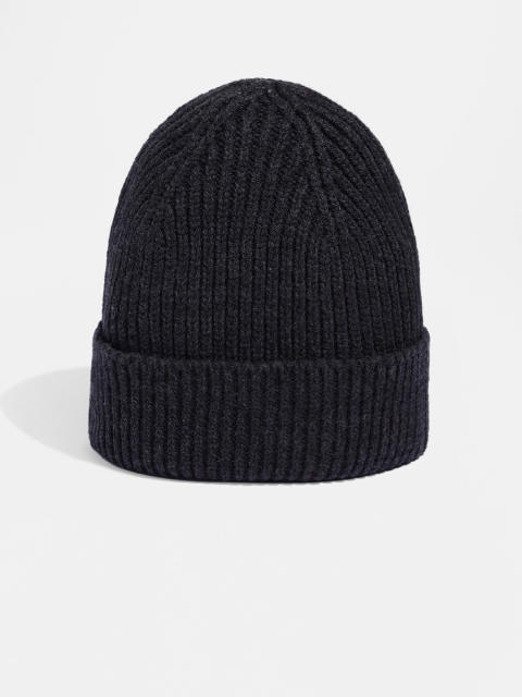 Roadster Unisex Charcoal Grey Self Design Fisherman Beanie - Image 2