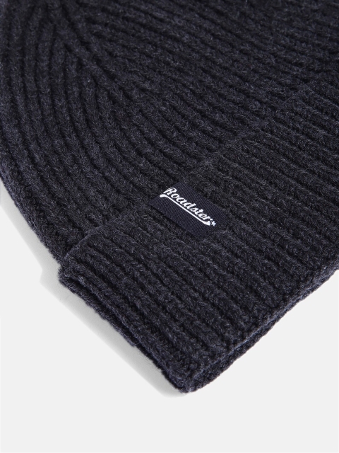 Roadster Unisex Charcoal Grey Self Design Fisherman Beanie - Image 4