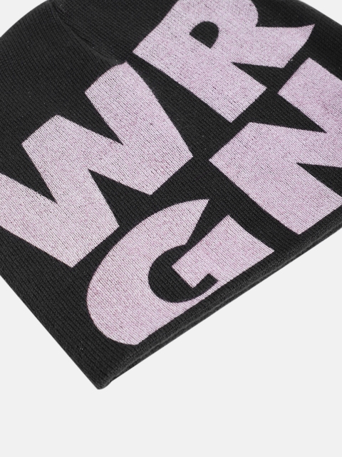 WROGN Unisex Black & Mauve Solid Acrylic Beanie Cap - Image 4