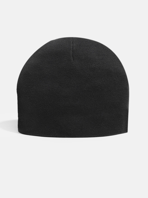 WROGN Unisex Black & Mauve Solid Acrylic Beanie Cap - Image 2