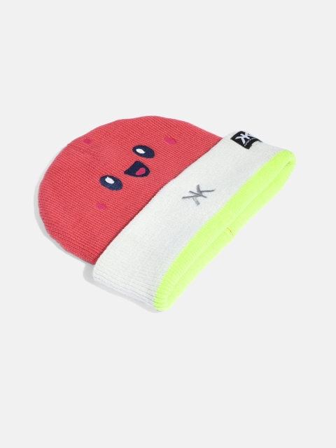 Kook N Keech Unisex Red & White Embroidered Beanie - Image 3