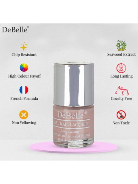 DeBelle Women Pink Gel Nail Lacquer - Peony Blossom 8 ml - Image 5