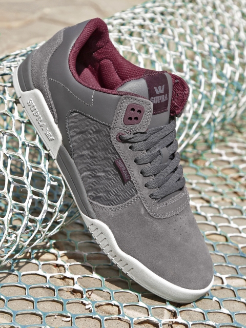 Supra Men Grey Solid Sneakers