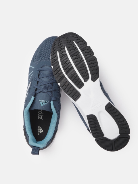 ADIDAS Men Teal Blue Fluidglow Woven Design Running Shoes - Image 3