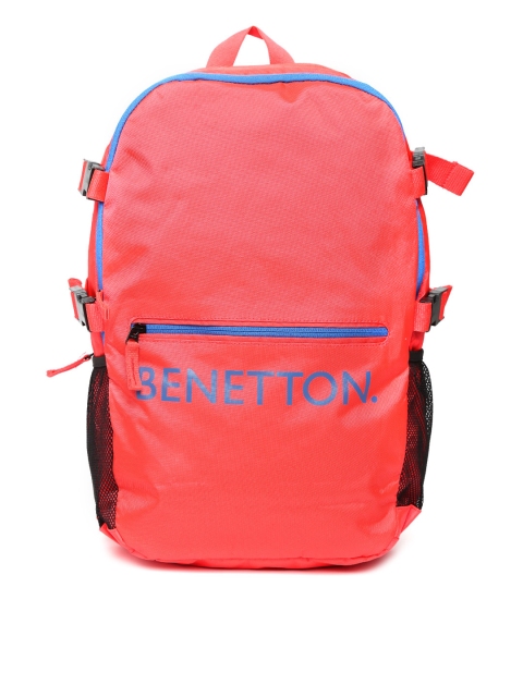 United Colors of Benetton Men Coral Red Laptop Backpack