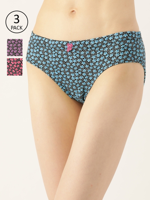 Leading Lady Women Pack of 3 Pure Cotton Printed Basic Briefs HP-9015-3