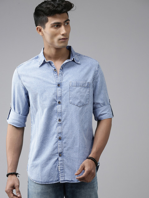 Pure Cotton Denim Casual Shirt 