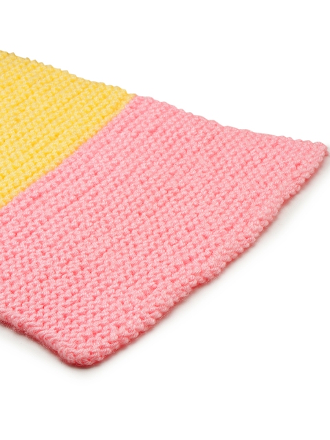 Magic Needles Unisex Blue & Yellow Colourblocked Scarf - Image 3