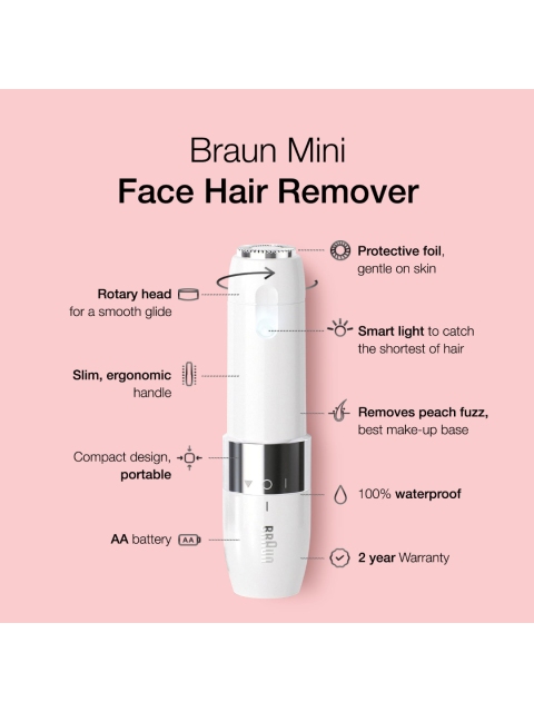 Braun Mini Facial Hair Remover FS1000 for Upper Lips, Chin & Cheeks - Image 3