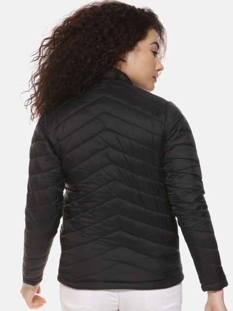Campus Sutra Women Black Solid Puffer Jacket - Image 5