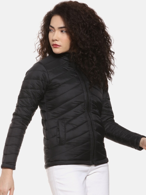 Campus Sutra Women Black Solid Puffer Jacket - Image 3