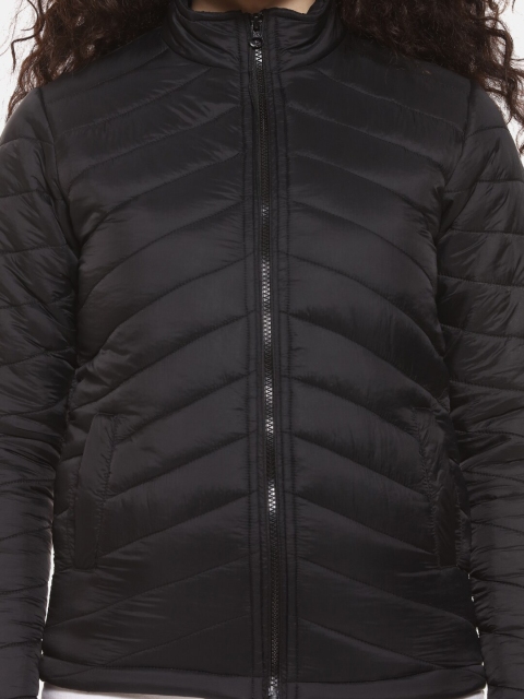 Campus Sutra Women Black Solid Puffer Jacket - Image 2