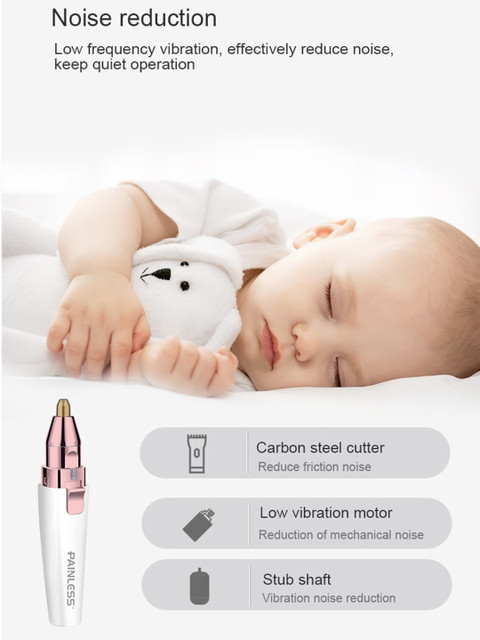 PAINLESS 2-in-1 Facial & Eyebrow Hair Remover - White - Image 7