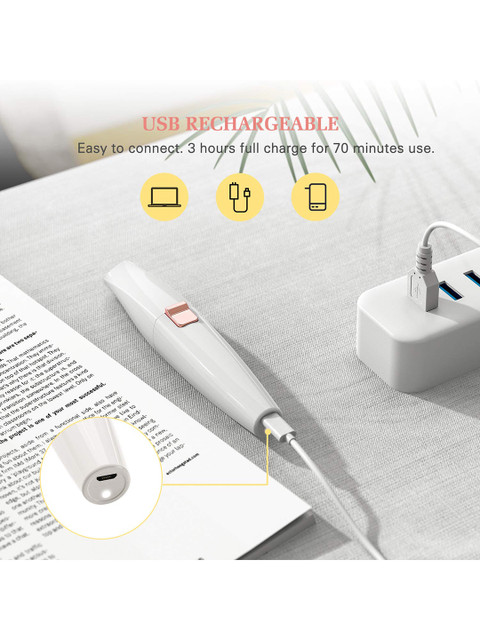 PAINLESS 2-in-1 Facial & Eyebrow Hair Remover - White - Image 4