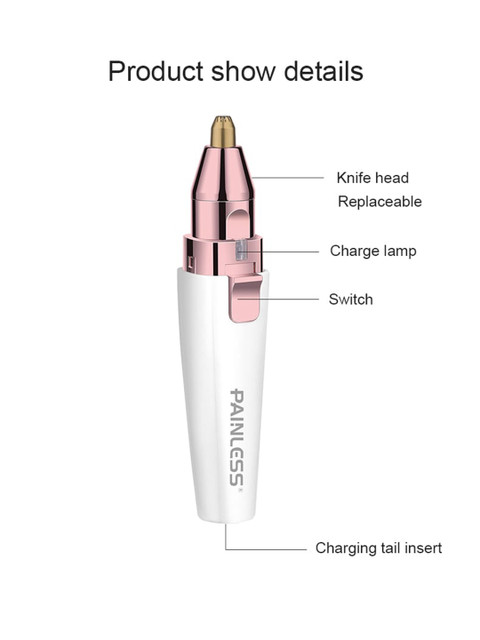 PAINLESS 2-in-1 Facial & Eyebrow Hair Remover - White - Image 6