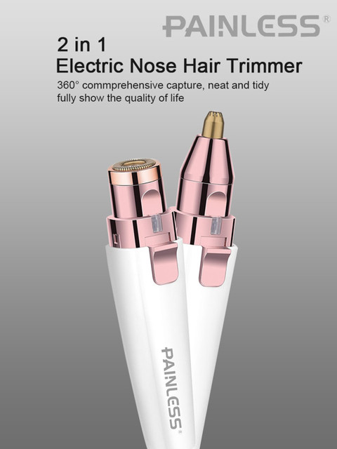 PAINLESS 2-in-1 Facial & Eyebrow Hair Remover - White - Image 5