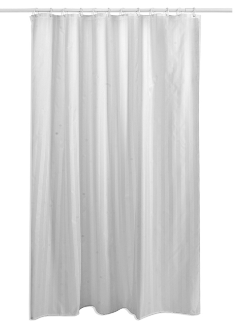 OBSESSIONS White Solid Hilton Shower Curtain - Image 2
