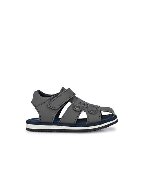 TUSKEY Boys Grey & Navy Blue Leather Fisherman Sandals - Image 3