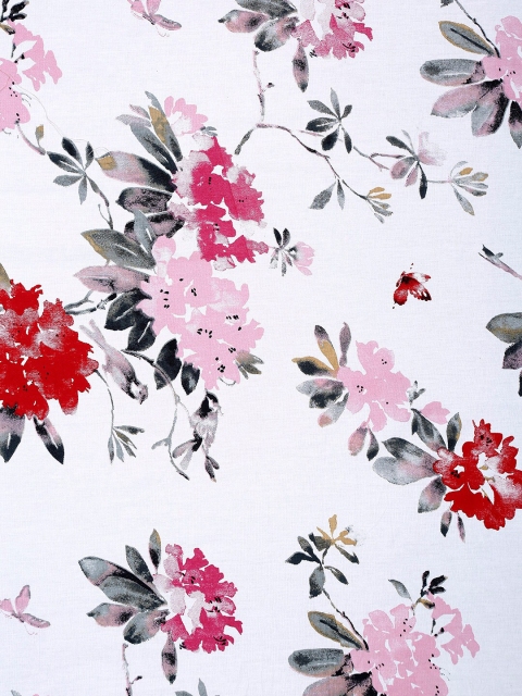 SWAYAM White & Red Floral 200 TC King Bedsheet with 2 Pillow Covers - Image 5