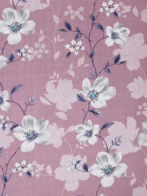 SWAYAM Sparkle Pink Floral 144 TC King Fitted Bedsheet Set - Image 7
