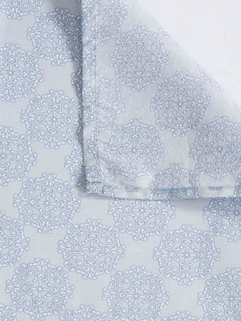 SWAYAM Sparkle Blue Floral 144 TC King Bedsheet Set - Image 3