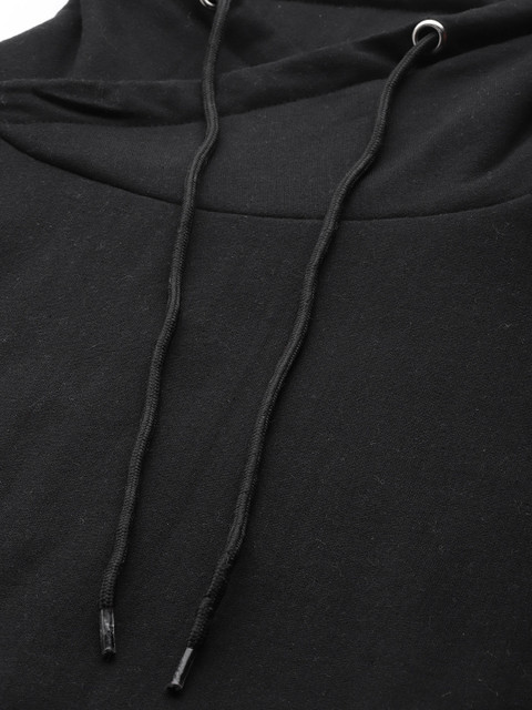 Roadster Men Black Solid Hooded Sweatshirt - Image 2