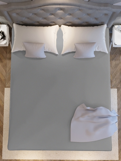 LA VERNE Grey King Size Cotton Terry Waterproof Mattress Protector - Image 3