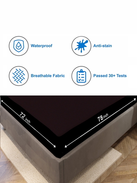 LA VERNE Brown King Size Cotton Terry Waterproof Mattress Protector - Image 4