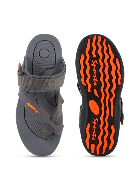 Sparx Men Charcoal Grey Solid One-Toe Comfort Sandals - Image 4