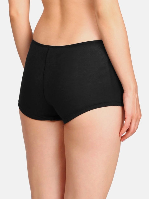 Jockey Women Black Solid Boy Shorts Briefs SS04-0105 - Image 3