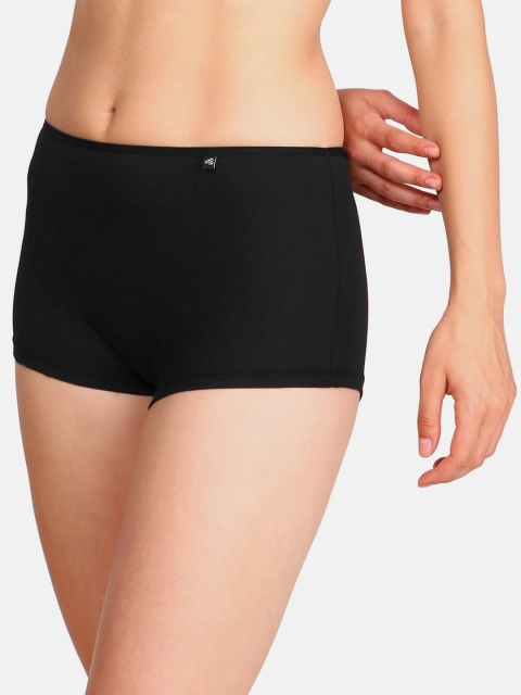 Jockey Women Black Solid Boy Shorts Briefs SS04-0105 - Image 2