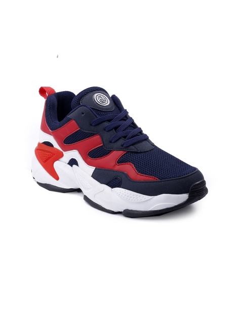 bacca bucci Men Red & Navy Blue Sports Running Shoes