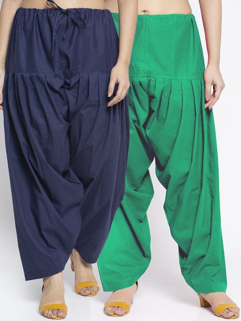 GRACIT Women Pack Of 2 Solid Cotton Salwars