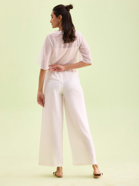 Go Colors Women Cream-Coloured Ethnic Palazzos - Image 4