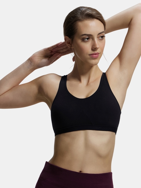 Jockey Wirefree Non Padded Combed Cotton Full Coverage Slip-On Active Bra-1376 - Image 5